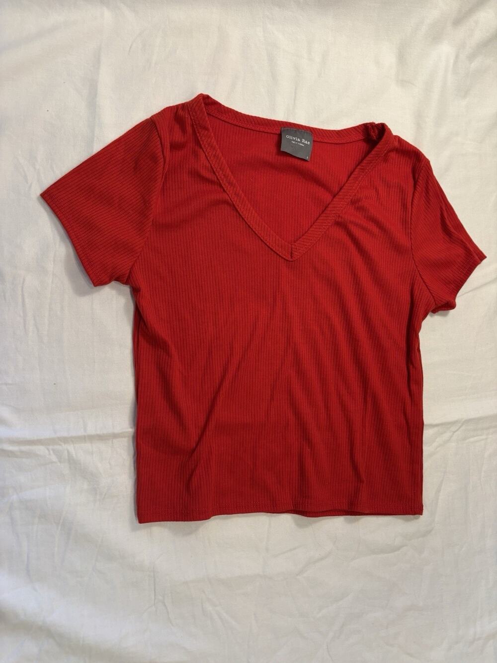 Olivia Rae New York Women’s Short Sleeve Top Red Size Small